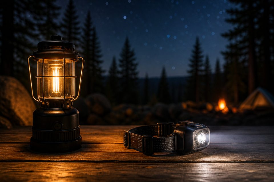Farol o frontal para camping